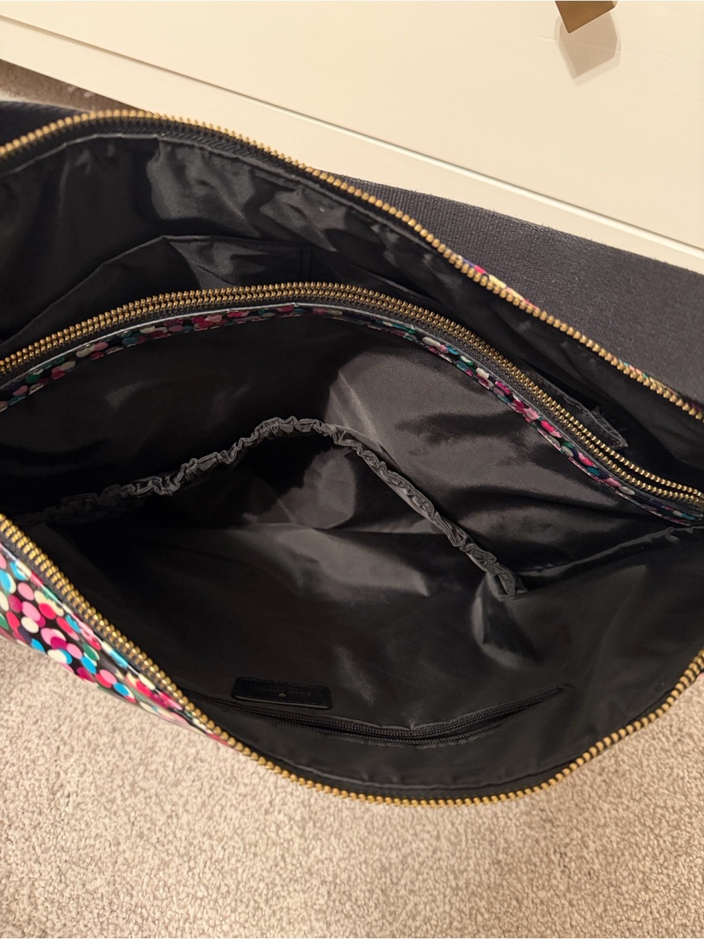 Kate spade baby bag Multicolor Confetti Crossbody Tote with Black Strap - Picture 13 of 15